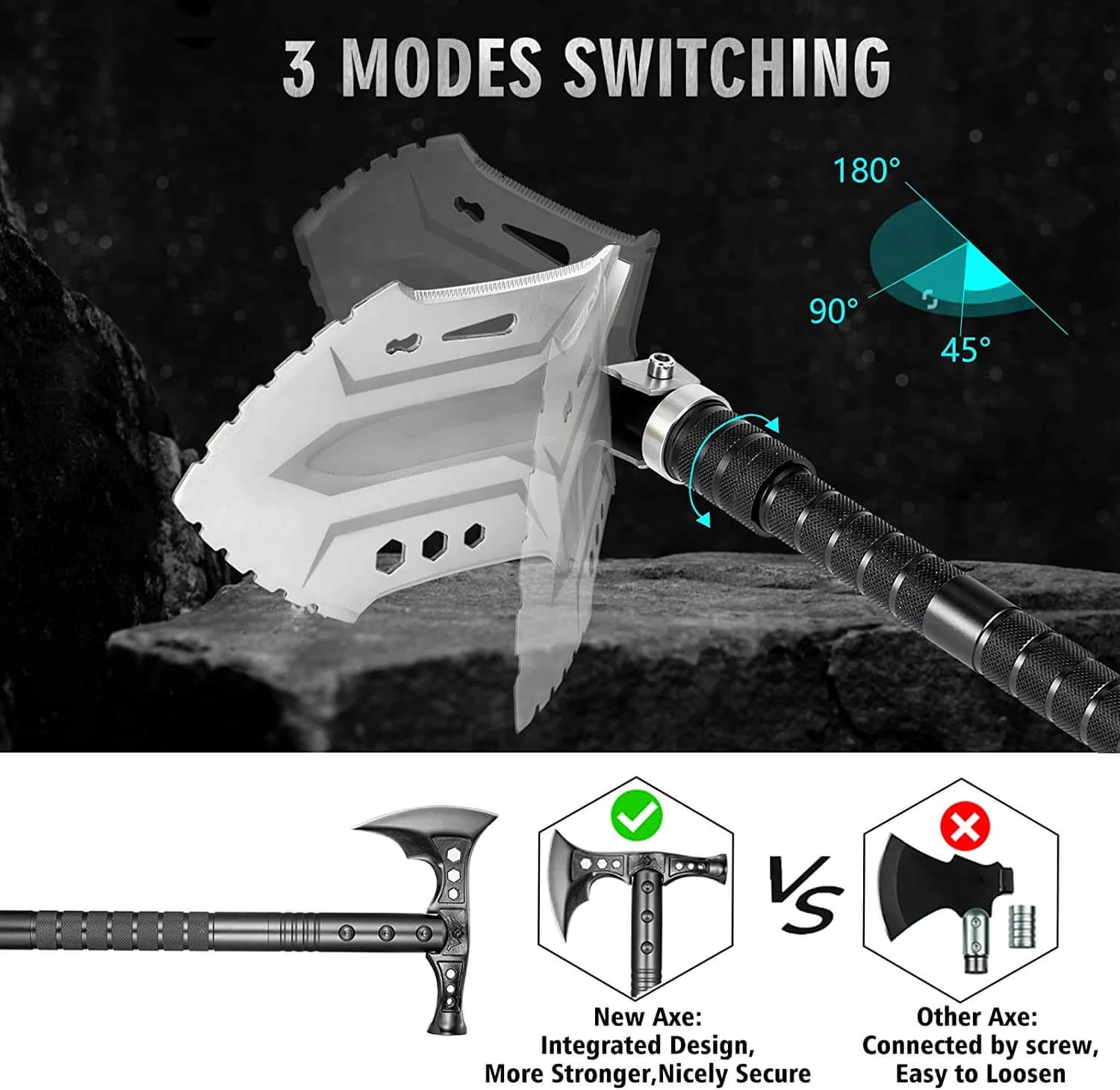 28 in 1 Survival Multi-Tool Shovel Kit