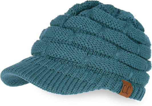 Hatsandscarf Exclusives Women'S Ribbed Knit Hat with Brim (YJ-131)(YJ-2023)